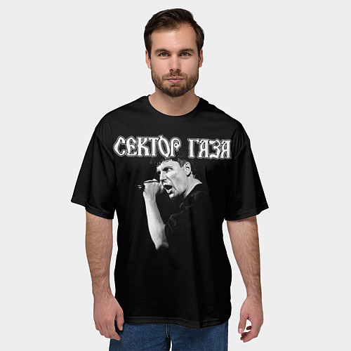 Мужская футболка оверсайз Сектор Газа и Анархия хой / 3D-принт – фото 3