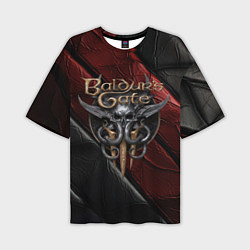 Футболка оверсайз мужская Baldurs Gate 3 logo dark, цвет: 3D-принт