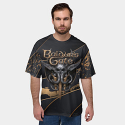 Футболка оверсайз мужская Baldurs Gate 3 logo dark logo, цвет: 3D-принт — фото 2