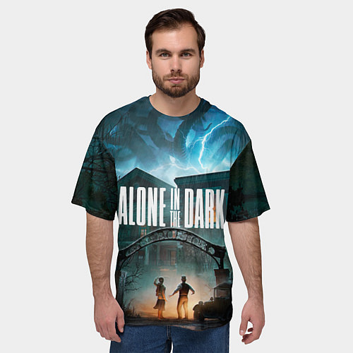 Мужская футболка оверсайз Особняк Alone in the dark / 3D-принт – фото 3