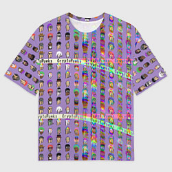 Футболка оверсайз мужская Крипто Панки, цвет: 3D-принт