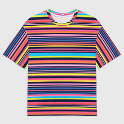Мужская футболка оверсайз Яркие полоски