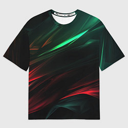 Футболка оверсайз мужская Dark red and green, цвет: 3D-принт