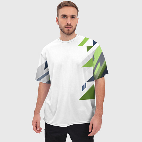 Мужская футболка оверсайз Геометрическая абстракция вектор / 3D-принт – фото 3