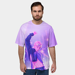 Футболка оверсайз мужская Хёнджин на концерте - Стрей Кидс, цвет: 3D-принт — фото 2