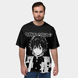 Футболка оверсайз мужская Танджиро Камадо милый мальчик, цвет: 3D-принт — фото 2