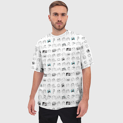 Мужская футболка оверсайз Паттерн мемы / 3D-принт – фото 3