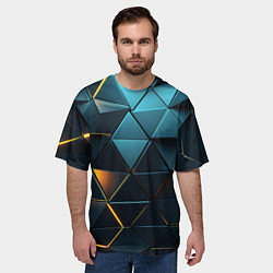 Футболка оверсайз мужская Объемные частицы с подсветкой, цвет: 3D-принт — фото 2
