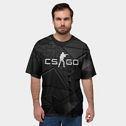 Футболка оверсайз мужская CSGO silver black, цвет: 3D-принт — фото 2
