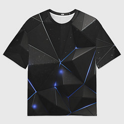 Футболка оверсайз мужская Black geometry texture, цвет: 3D-принт