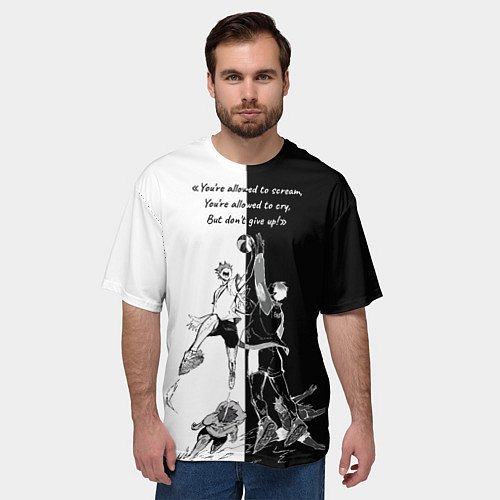 Мужская футболка оверсайз Хината и мяч - аниме волейбол / 3D-принт – фото 3