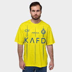 Футболка оверсайз мужская Криштиану Роналду Аль Наср форма 2324 домашняя, цвет: 3D-принт — фото 2