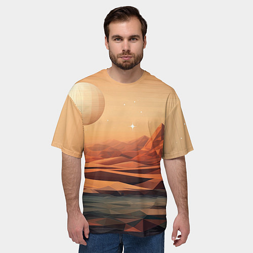Мужская футболка оверсайз Загадочная планета / 3D-принт – фото 3