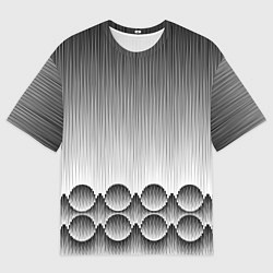 Футболка оверсайз мужская Круглая полосатая геометрия, цвет: 3D-принт