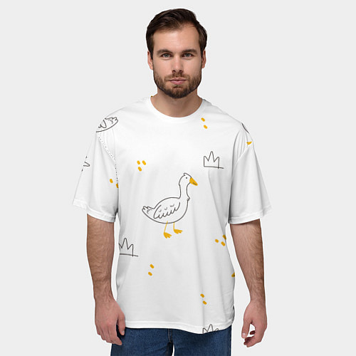 Мужская футболка оверсайз Милый гусь / 3D-принт – фото 3
