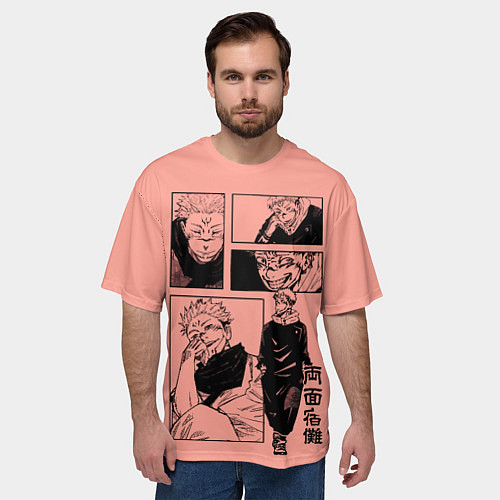 Мужская футболка оверсайз Разнообразный Суккуна - Магическая битва / 3D-принт – фото 3