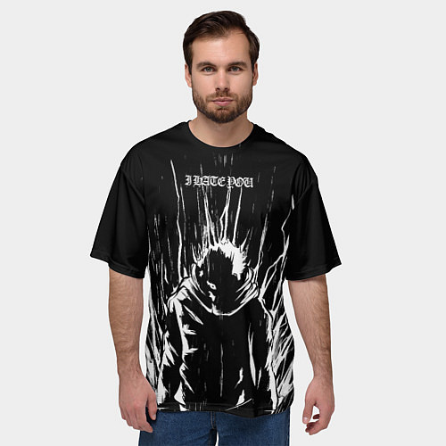 Мужская футболка оверсайз Итадори в ярости - Магическая битва / 3D-принт – фото 3