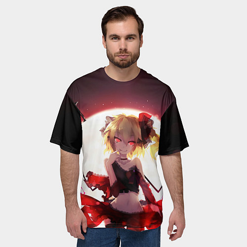 Мужская футболка оверсайз Touhou Project Фландр Скарлет / 3D-принт – фото 3