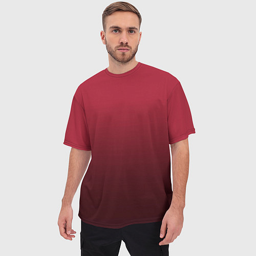Мужская футболка оверсайз Градиент цвета тёмный кабаре / 3D-принт – фото 3