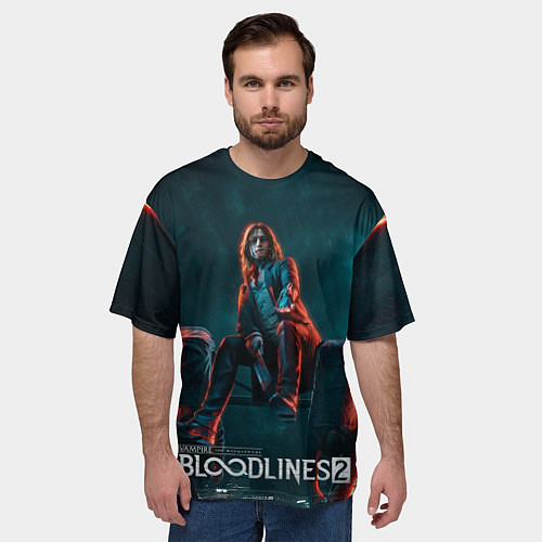Мужская футболка оверсайз Мистер Дамп Vampire the masquerade bloodlines 2 / 3D-принт – фото 3