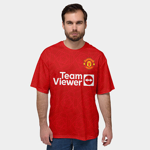 Мужская футболка оверсайз Маркус Рашфорд Манчестер Юнайтед форма 2324 домашн / 3D-принт – фото 3