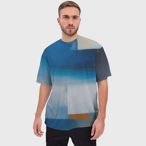 Мужская футболка оверсайз Синяя палитра / 3D-принт – фото 3