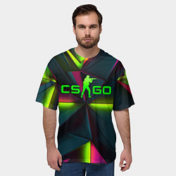 Футболка оверсайз мужская CS GO green neon, цвет: 3D-принт — фото 2