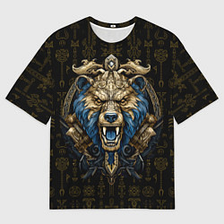 Футболка оверсайз мужская Языческий скандинавский медведь, цвет: 3D-принт