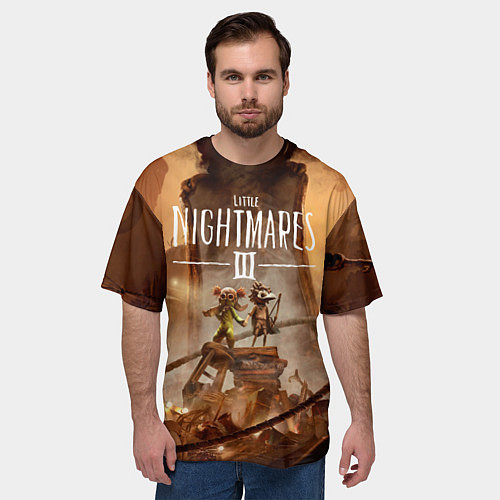 Мужская футболка оверсайз Герои Little nightmares 3 / 3D-принт – фото 3