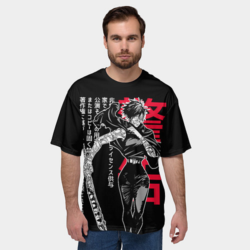 Мужская футболка оверсайз Маки Зенин - Магическая битва / 3D-принт – фото 3