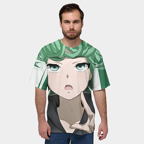 Мужская футболка оверсайз One Punch Man Тацумаки / 3D-принт – фото 3