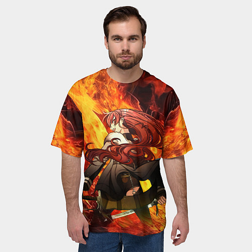 Мужская футболка оверсайз Эрис - пламя / 3D-принт – фото 3