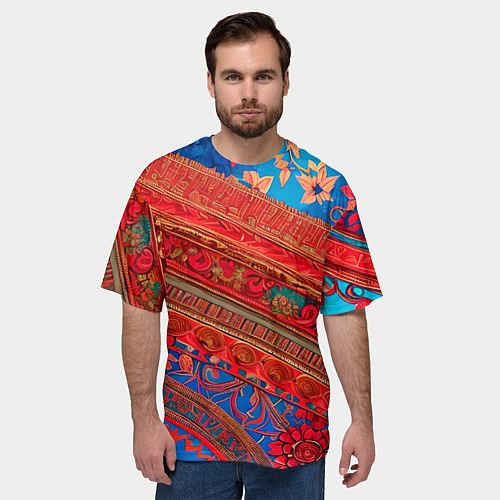 Мужская футболка оверсайз Воздушные Узоры / 3D-принт – фото 3