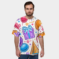 Футболка оверсайз мужская Вечеринка, цвет: 3D-принт — фото 2
