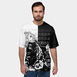 Футболка оверсайз мужская Сатору годжо теряет контроль, цвет: 3D-принт — фото 2