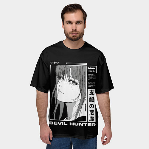 Мужская футболка оверсайз Стильная Макима - Человек бензопила / 3D-принт – фото 3