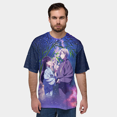 Мужская футболка оверсайз Kiyoka Kudou and Miyo Saimori / 3D-принт – фото 3