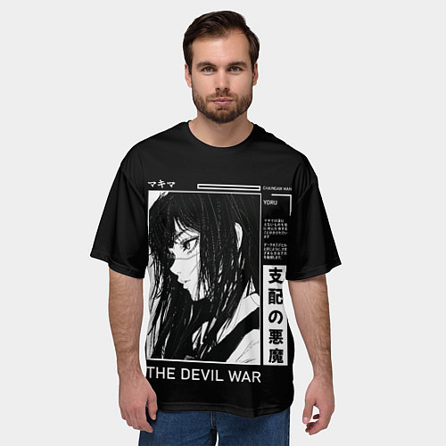 Мужская футболка оверсайз Йор демон войны - Человек бензопила / 3D-принт – фото 3