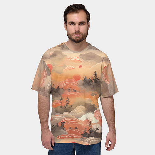 Мужская футболка оверсайз Japen pattern / 3D-принт – фото 3