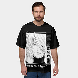 Футболка оверсайз мужская Прекрасная 2B - Nier automata, цвет: 3D-принт — фото 2