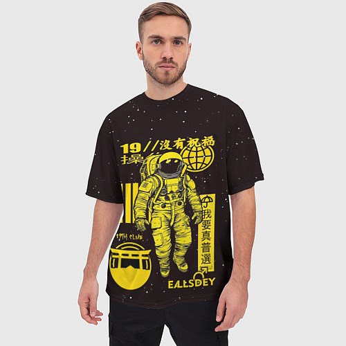 Мужская футболка оверсайз Space - japan style / 3D-принт – фото 3