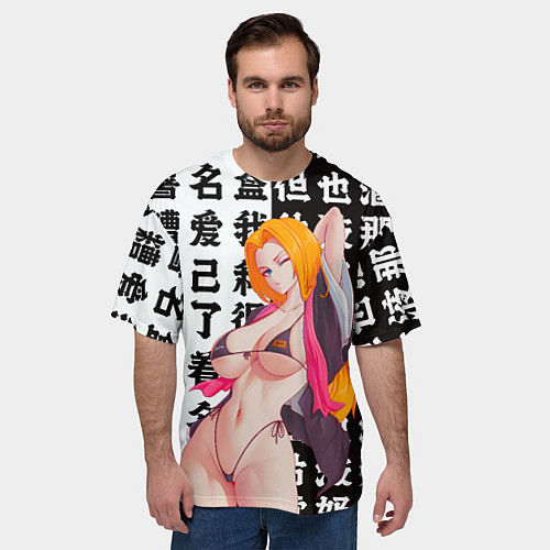 Мужская футболка оверсайз Рангику Мацумото - Блич / 3D-принт – фото 3