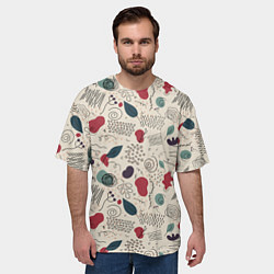 Футболка оверсайз мужская Флоральная абстракция с пятнами, цвет: 3D-принт — фото 2