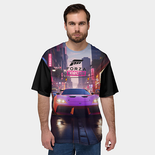 Мужская футболка оверсайз Forza Horizon street racing / 3D-принт – фото 3
