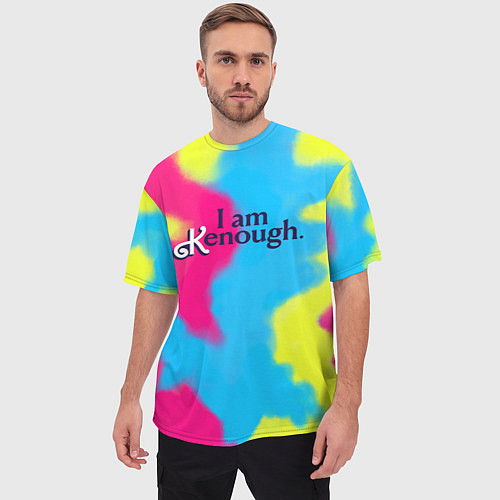 Мужская футболка оверсайз I Am Kenough Tie-Dye / 3D-принт – фото 3