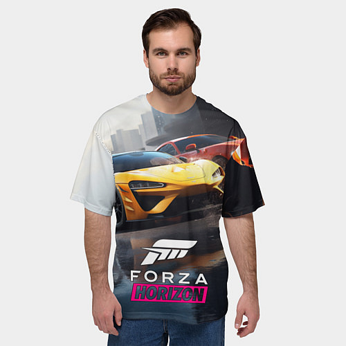 Мужская футболка оверсайз Forza Horizon / 3D-принт – фото 3