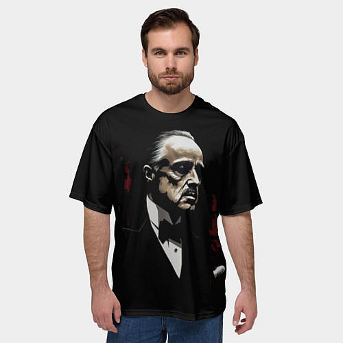Мужская футболка оверсайз Крестный отец / 3D-принт – фото 3