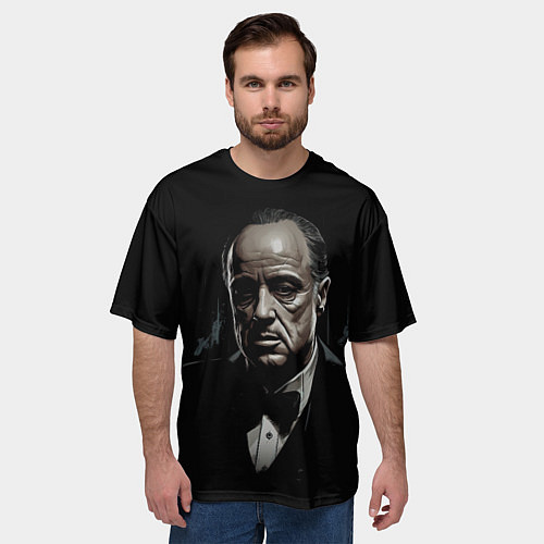 Мужская футболка оверсайз Дон Вито Корлеоне / 3D-принт – фото 3