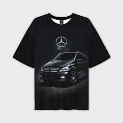 Футболка оверсайз мужская Mercedes black, цвет: 3D-принт