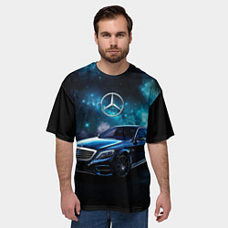 Футболка оверсайз мужская Синий мерседес, цвет: 3D-принт — фото 2